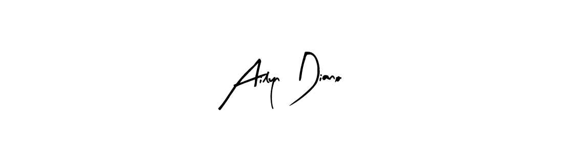 How to make Ailyn Diano name signature. Use Arty Signature style for creating short signs online. This is the latest handwritten sign. Ailyn Diano signature style 8 images and pictures png