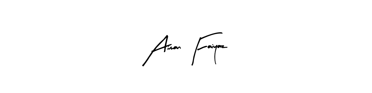 Design your own signature with our free online signature maker. With this signature software, you can create a handwritten (Arty Signature) signature for name Aiman Faiyaz. Aiman Faiyaz signature style 8 images and pictures png