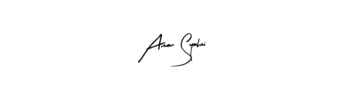 if you are searching for the best signature style for your name Aiman Syahmi. so please give up your signature search. here we have designed multiple signature styles  using Arty Signature. Aiman Syahmi signature style 8 images and pictures png