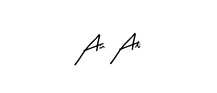 Design your own signature with our free online signature maker. With this signature software, you can create a handwritten (Arty Signature) signature for name Ain Ali. Ain Ali signature style 8 images and pictures png