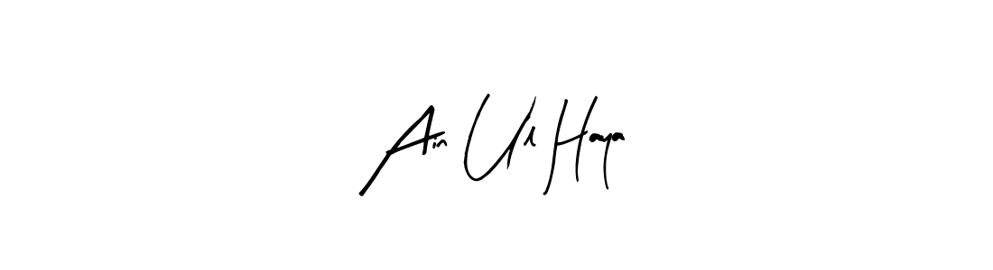 The best way (Arty Signature) to make a short signature is to pick only two or three words in your name. The name Ain Ul Haya include a total of six letters. For converting this name. Ain Ul Haya signature style 8 images and pictures png
