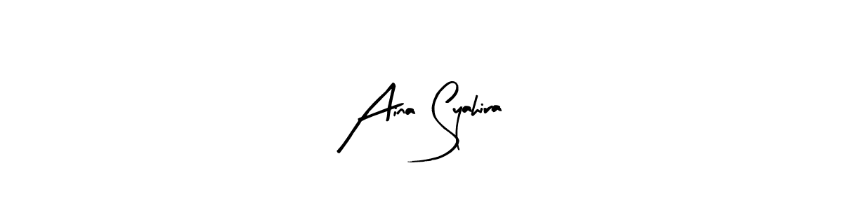 Make a beautiful signature design for name Aina Syahira. With this signature (Arty Signature) style, you can create a handwritten signature for free. Aina Syahira signature style 8 images and pictures png