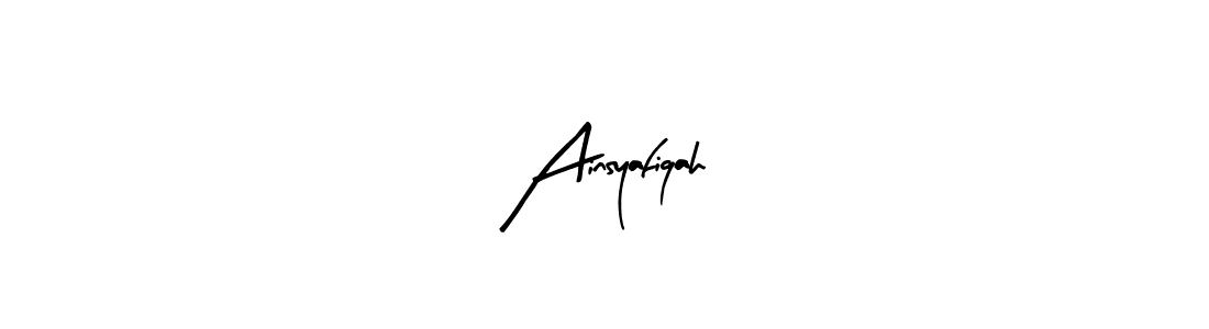 It looks lik you need a new signature style for name Ainsyafiqah. Design unique handwritten (Arty Signature) signature with our free signature maker in just a few clicks. Ainsyafiqah signature style 8 images and pictures png