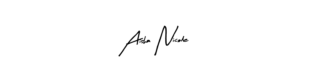 Make a beautiful signature design for name Aisha Nicole. With this signature (Arty Signature) style, you can create a handwritten signature for free. Aisha Nicole signature style 8 images and pictures png