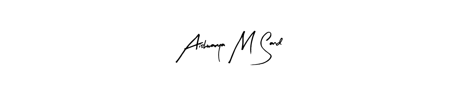 How to make Aishwarya M Sand name signature. Use Arty Signature style for creating short signs online. This is the latest handwritten sign. Aishwarya M Sand signature style 8 images and pictures png