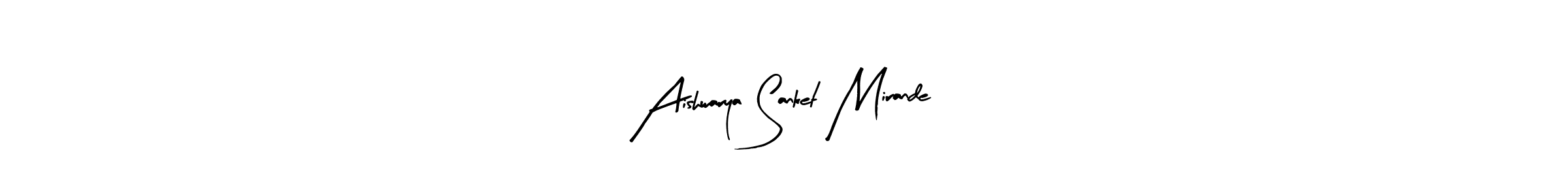 How to make Aishwarya Sanket Mirande name signature. Use Arty Signature style for creating short signs online. This is the latest handwritten sign. Aishwarya Sanket Mirande signature style 8 images and pictures png
