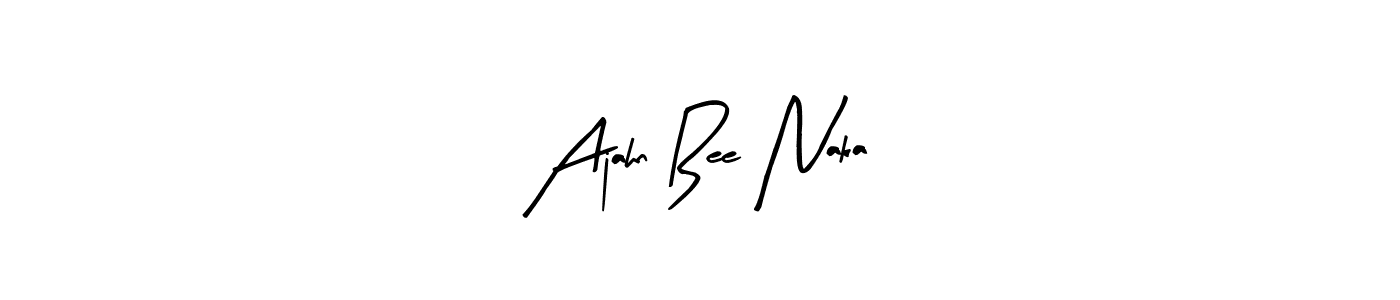 Ajahn Bee Naka stylish signature style. Best Handwritten Sign (Arty Signature) for my name. Handwritten Signature Collection Ideas for my name Ajahn Bee Naka. Ajahn Bee Naka signature style 8 images and pictures png