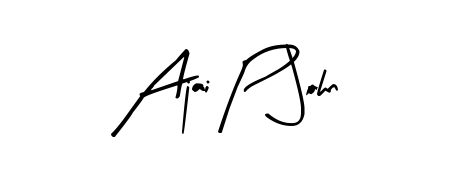A dynamic signature style for Ajai P John using Arty Signature script. Designed to look authentic, handwritten, and professional. Ajai P John signature style 8 images and pictures png