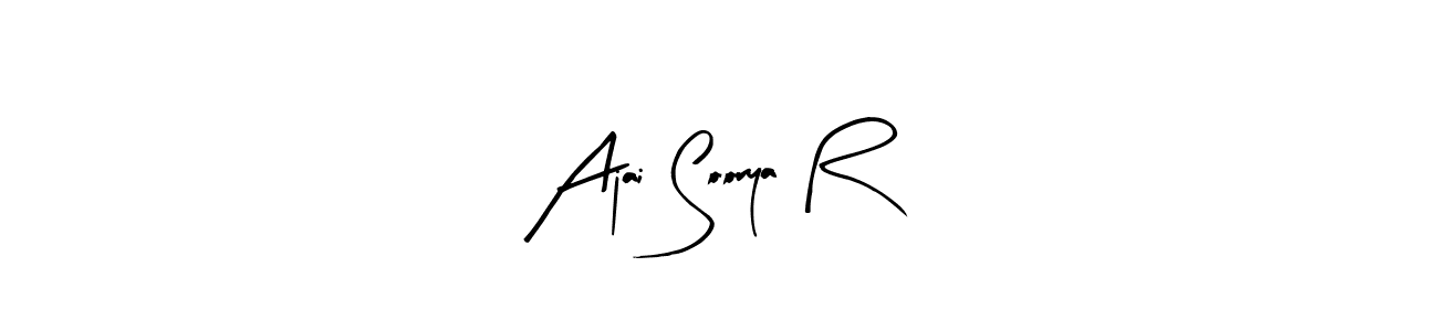 How to make Ajai Soorya R signature? Arty Signature is a professional autograph style. Create handwritten signature for Ajai Soorya R name. Ajai Soorya R signature style 8 images and pictures png