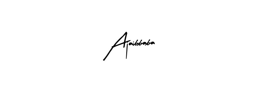 if you are searching for the best signature style for your name Ajaibbaba. so please give up your signature search. here we have designed multiple signature styles  using Arty Signature. Ajaibbaba signature style 8 images and pictures png