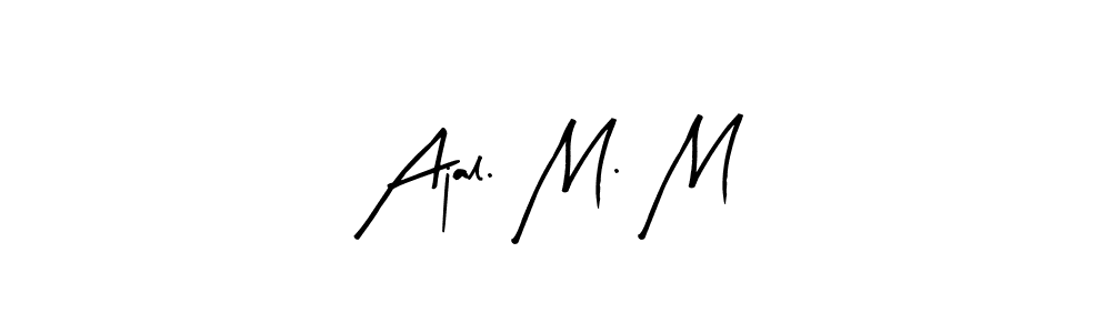Similarly Arty Signature is the best handwritten signature design. Signature creator online .You can use it as an online autograph creator for name Ajal. M. M. Ajal. M. M signature style 8 images and pictures png