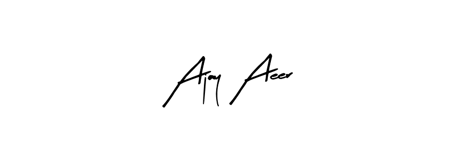 Arty Signature is a professional signature style that is perfect for those who want to add a touch of class to their signature. It is also a great choice for those who want to make their signature more unique. Get Ajay Aeer name to fancy signature for free. Ajay Aeer signature style 8 images and pictures png