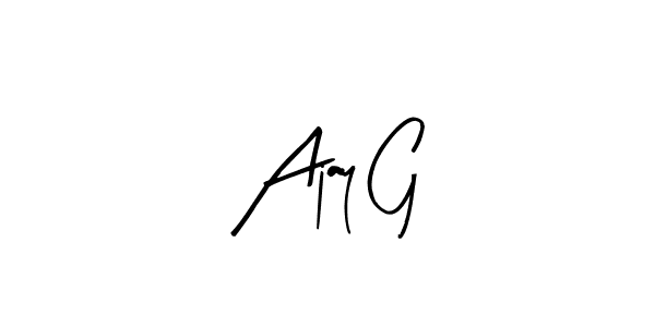 The best way (Arty Signature) to make a short signature is to pick only two or three words in your name. The name Ajay G include a total of six letters. For converting this name. Ajay G signature style 8 images and pictures png