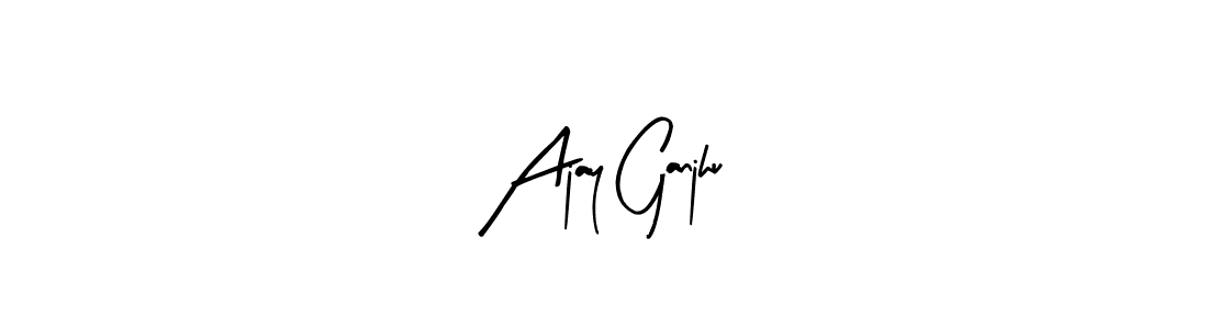Similarly Arty Signature is the best handwritten signature design. Signature creator online .You can use it as an online autograph creator for name Ajay Ganjhu. Ajay Ganjhu signature style 8 images and pictures png