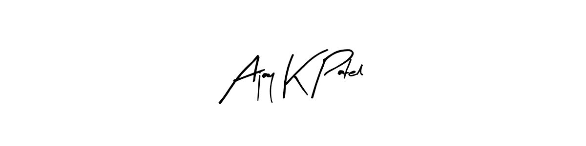 if you are searching for the best signature style for your name Ajay K Patel. so please give up your signature search. here we have designed multiple signature styles  using Arty Signature. Ajay K Patel signature style 8 images and pictures png