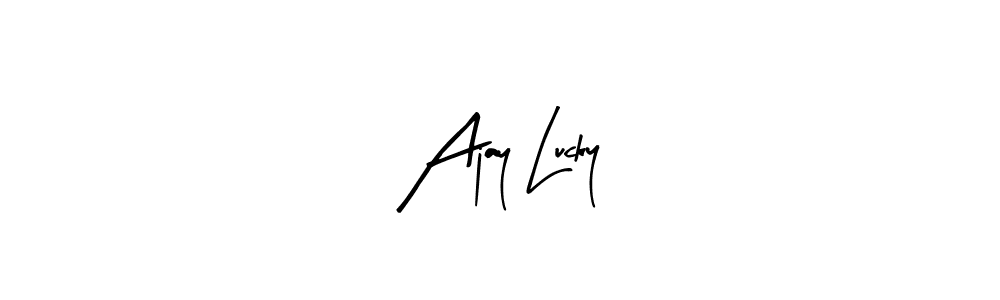 Here are the top 10 professional signature styles for the name Ajay Lucky. These are the best autograph styles you can use for your name. Ajay Lucky signature style 8 images and pictures png