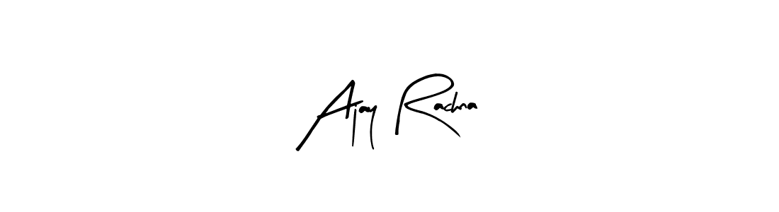 Arty Signature is a professional signature style that is perfect for those who want to add a touch of class to their signature. It is also a great choice for those who want to make their signature more unique. Get Ajay Rachna name to fancy signature for free. Ajay Rachna signature style 8 images and pictures png