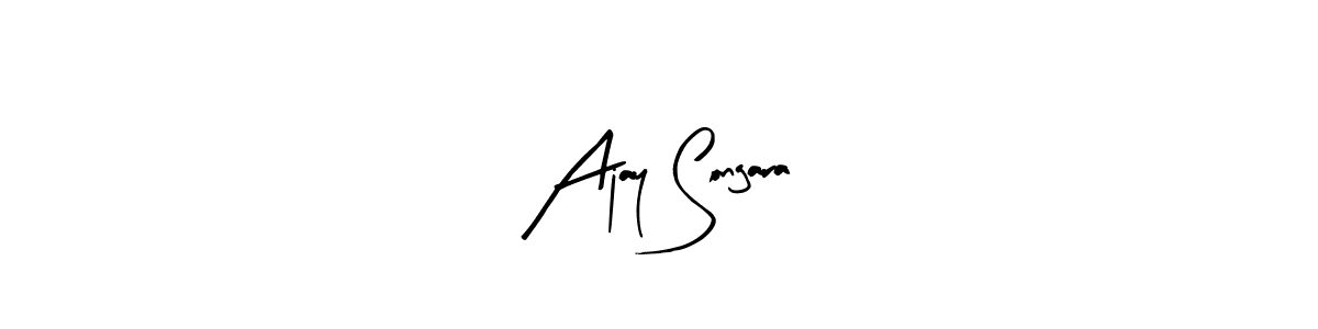 Create a beautiful signature design for name Ajay Songara. With this signature (Arty Signature) fonts, you can make a handwritten signature for free. Ajay Songara signature style 8 images and pictures png
