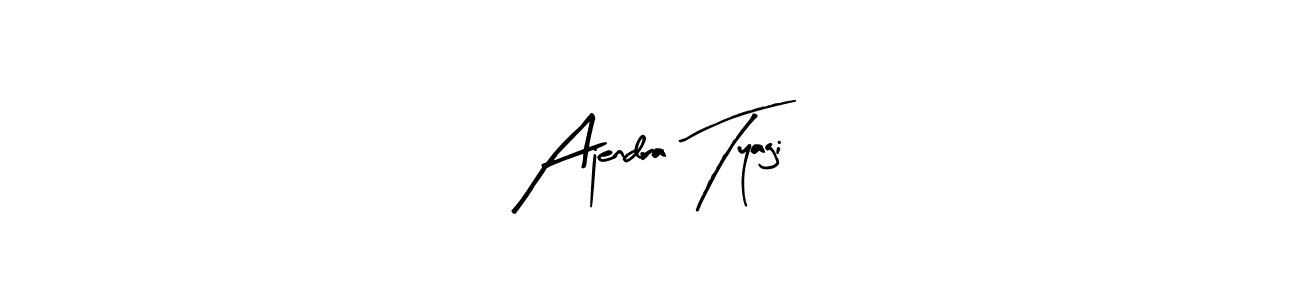 The best way (Arty Signature) to make a short signature is to pick only two or three words in your name. The name Ajendra Tyagi include a total of six letters. For converting this name. Ajendra Tyagi signature style 8 images and pictures png