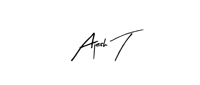 You can use this online signature creator to create a handwritten signature for the name Ajesh T. This is the best online autograph maker. Ajesh T signature style 8 images and pictures png