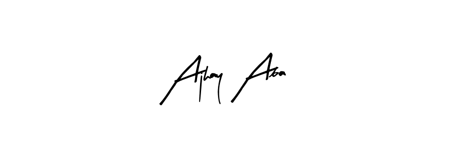 Similarly Arty Signature is the best handwritten signature design. Signature creator online .You can use it as an online autograph creator for name Ajhay Aba. Ajhay Aba signature style 8 images and pictures png