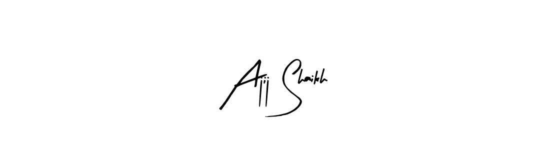 Use a signature maker to create a handwritten signature online. With this signature software, you can design (Arty Signature) your own signature for name Ajij Shaikh. Ajij Shaikh signature style 8 images and pictures png