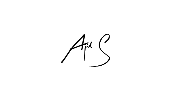 Design your own signature with our free online signature maker. With this signature software, you can create a handwritten (Arty Signature) signature for name Ajil S. Ajil S signature style 8 images and pictures png