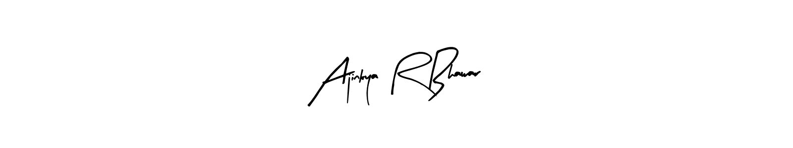 Arty Signature is a professional signature style that is perfect for those who want to add a touch of class to their signature. It is also a great choice for those who want to make their signature more unique. Get Ajinkya R Bhawar name to fancy signature for free. Ajinkya R Bhawar signature style 8 images and pictures png