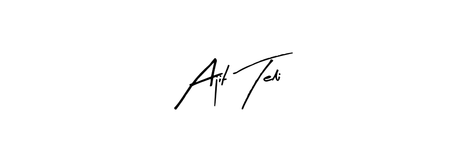 This is the best signature style for the Ajit Teli name. Also you like these signature font (Arty Signature). Mix name signature. Ajit Teli signature style 8 images and pictures png