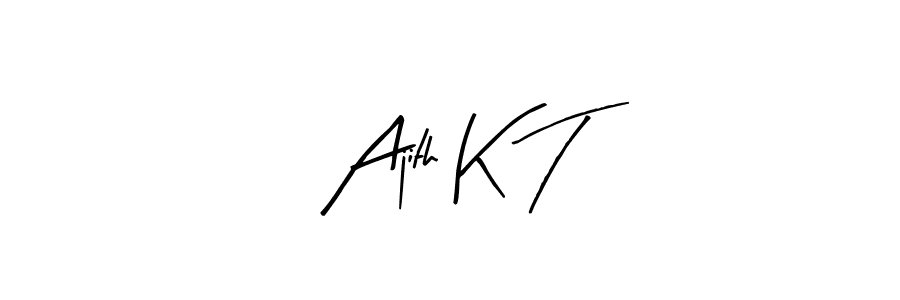 You can use this online signature creator to create a handwritten signature for the name Ajith K T. This is the best online autograph maker. Ajith K T signature style 8 images and pictures png