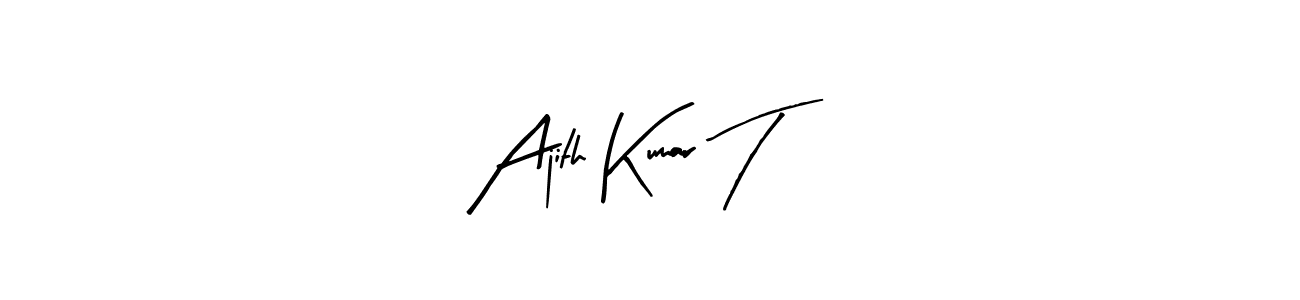 if you are searching for the best signature style for your name Ajith Kumar T. so please give up your signature search. here we have designed multiple signature styles  using Arty Signature. Ajith Kumar T signature style 8 images and pictures png
