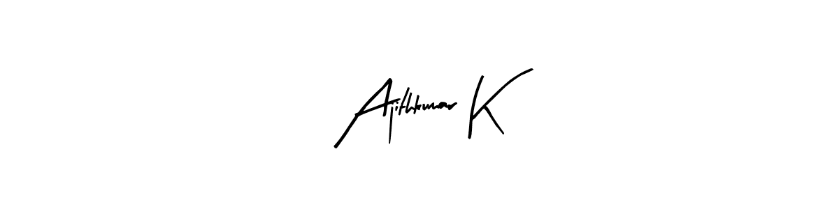 Make a beautiful signature design for name Ajithkumar K. With this signature (Arty Signature) style, you can create a handwritten signature for free. Ajithkumar K signature style 8 images and pictures png