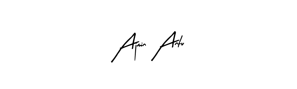 Arty Signature is a professional signature style that is perfect for those who want to add a touch of class to their signature. It is also a great choice for those who want to make their signature more unique. Get Ajmin Antu name to fancy signature for free. Ajmin Antu signature style 8 images and pictures png