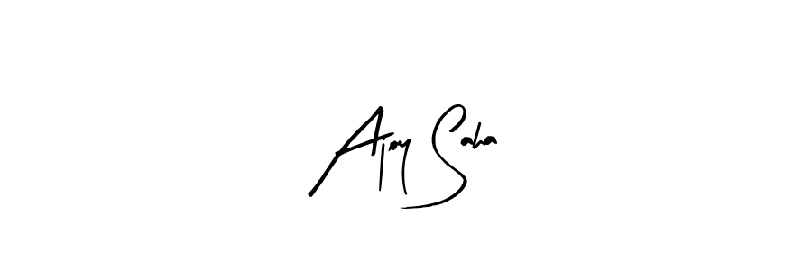 How to make Ajoy Saha name signature. Use Arty Signature style for creating short signs online. This is the latest handwritten sign. Ajoy Saha signature style 8 images and pictures png