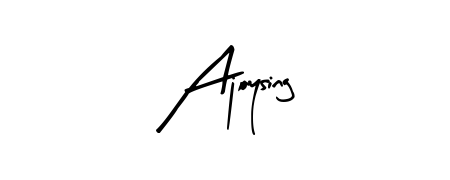 Make a beautiful signature design for name Ajoysing. With this signature (Arty Signature) style, you can create a handwritten signature for free. Ajoysing signature style 8 images and pictures png