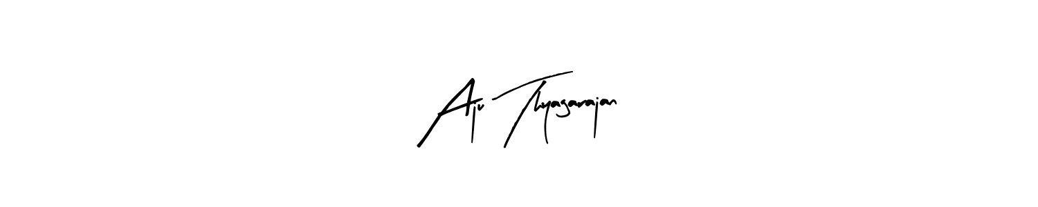 The best way (Arty Signature) to make a short signature is to pick only two or three words in your name. The name Aju Thyagarajan include a total of six letters. For converting this name. Aju Thyagarajan signature style 8 images and pictures png