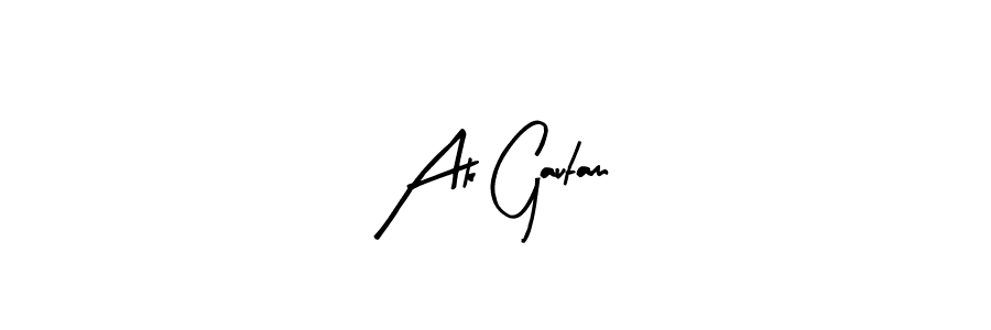 Make a beautiful signature design for name Ak Gautam. With this signature (Arty Signature) style, you can create a handwritten signature for free. Ak Gautam signature style 8 images and pictures png