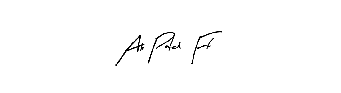 How to make Ak Patel Ff name signature. Use Arty Signature style for creating short signs online. This is the latest handwritten sign. Ak Patel Ff signature style 8 images and pictures png