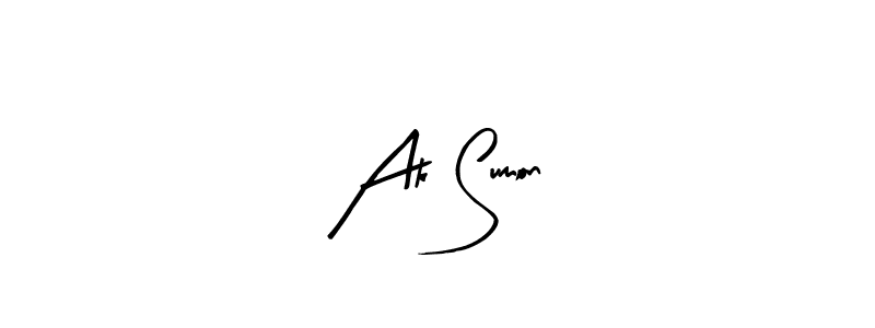 How to make Ak Sumon name signature. Use Arty Signature style for creating short signs online. This is the latest handwritten sign. Ak Sumon signature style 8 images and pictures png
