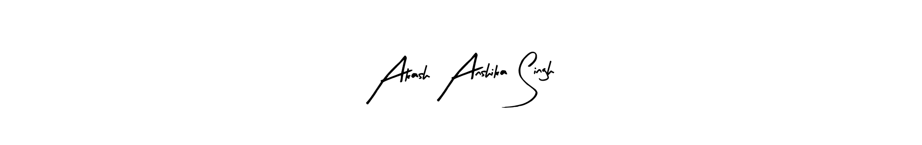 Arty Signature is a professional signature style that is perfect for those who want to add a touch of class to their signature. It is also a great choice for those who want to make their signature more unique. Get Akash Anshika Singh name to fancy signature for free. Akash Anshika Singh signature style 8 images and pictures png