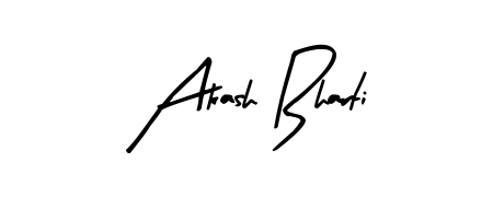 A sleek calligraphic signature for name Akash Bharti utilizing Arty Signature styling. Great for adding personal signatures to photos and art. Akash Bharti signature style 8 images and pictures png