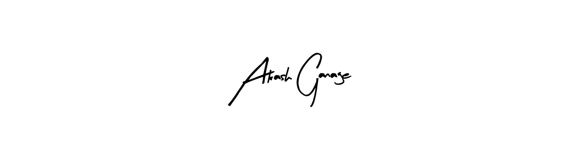 Arty Signature is a professional signature style that is perfect for those who want to add a touch of class to their signature. It is also a great choice for those who want to make their signature more unique. Get Akash Ganage name to fancy signature for free. Akash Ganage signature style 8 images and pictures png