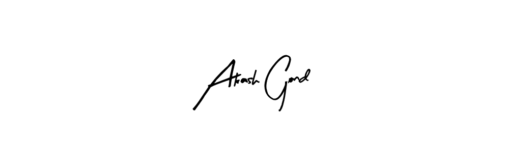 You can use this online signature creator to create a handwritten signature for the name Akash Gond. This is the best online autograph maker. Akash Gond signature style 8 images and pictures png