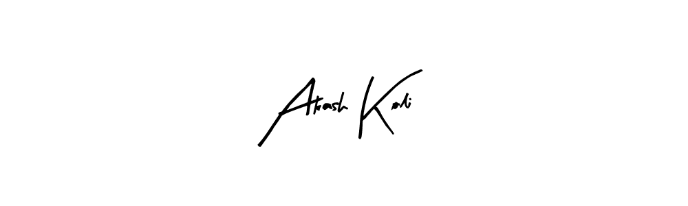 Similarly Arty Signature is the best handwritten signature design. Signature creator online .You can use it as an online autograph creator for name Akash Koli. Akash Koli signature style 8 images and pictures png