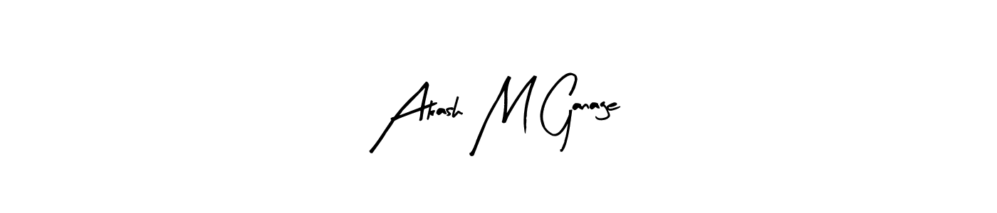 Create a beautiful signature design for name Akash M Ganage. With this signature (Arty Signature) fonts, you can make a handwritten signature for free. Akash M Ganage signature style 8 images and pictures png