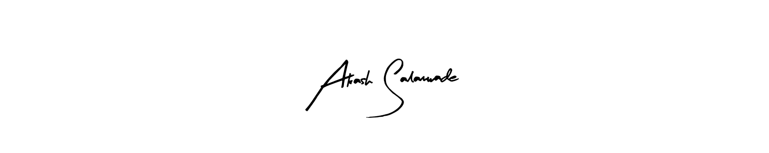 Arty Signature is a professional signature style that is perfect for those who want to add a touch of class to their signature. It is also a great choice for those who want to make their signature more unique. Get Akash Salamwade name to fancy signature for free. Akash Salamwade signature style 8 images and pictures png