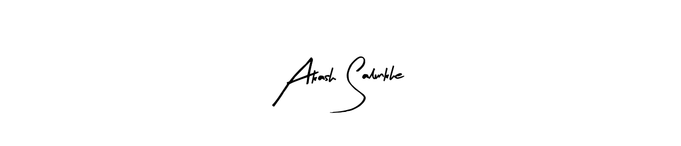 if you are searching for the best signature style for your name Akash Salunkhe. so please give up your signature search. here we have designed multiple signature styles  using Arty Signature. Akash Salunkhe signature style 8 images and pictures png
