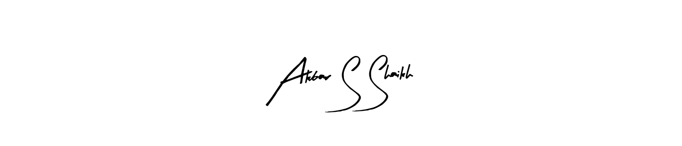 You should practise on your own different ways (Arty Signature) to write your name (Akbar S Shaikh) in signature. don't let someone else do it for you. Akbar S Shaikh signature style 8 images and pictures png