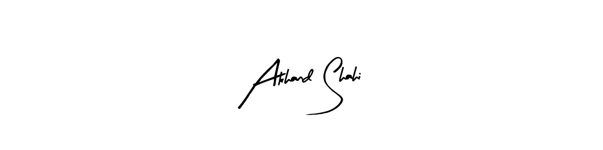 Use a signature maker to create a handwritten signature online. With this signature software, you can design (Arty Signature) your own signature for name Akhand Shahi. Akhand Shahi signature style 8 images and pictures png