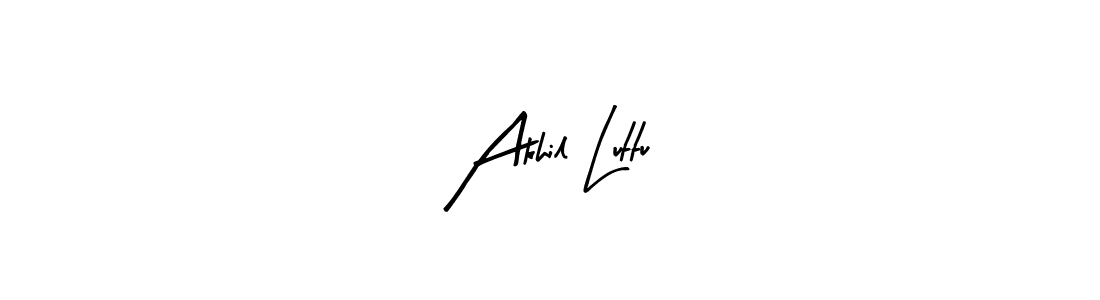 How to make Akhil Luttu signature? Arty Signature is a professional autograph style. Create handwritten signature for Akhil Luttu name. Akhil Luttu signature style 8 images and pictures png